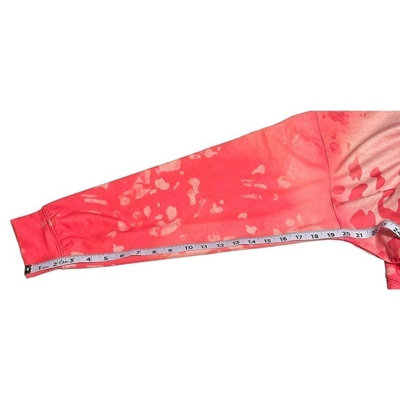 Bleached Leopard Print Pullover Pink Sz L - Picture 5 of 7